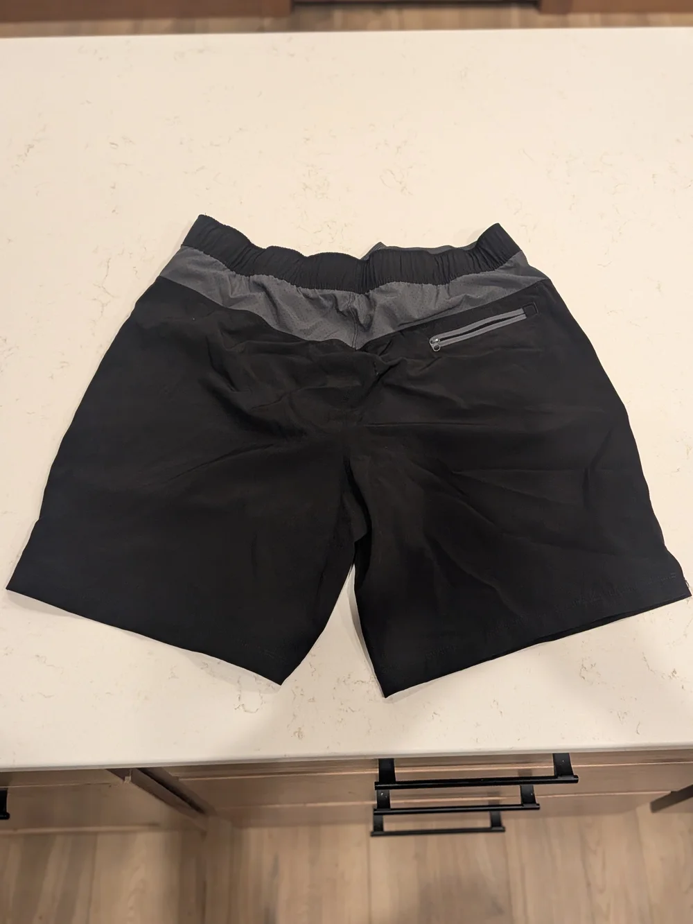 Speedo Black Athletic Swim Shorts with Elastic Waist